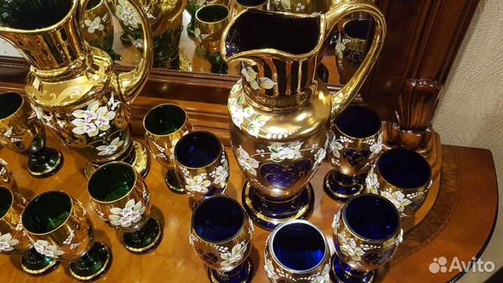 Набор графин и стаканы Богемия Смальта Лепка