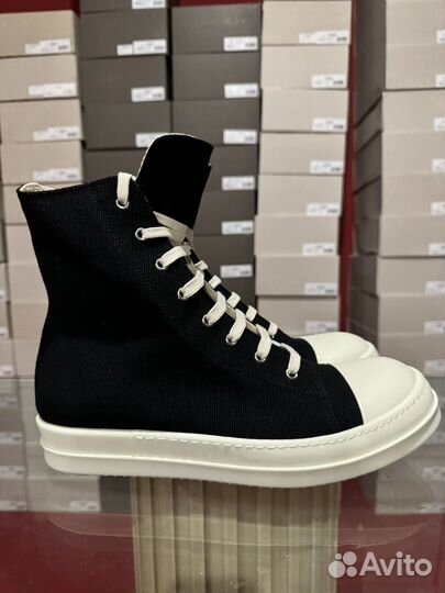 Rick Owens Ramones High Canvas NEW