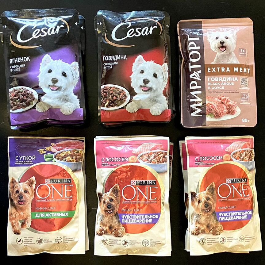 Влажный корм для собак Cesar, Purina One, Мираторг