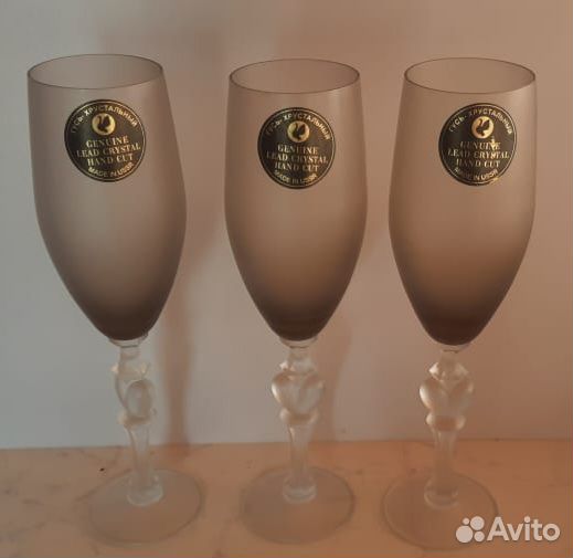 Фужеры Гусь Хрустальный СССР Матовое стекло