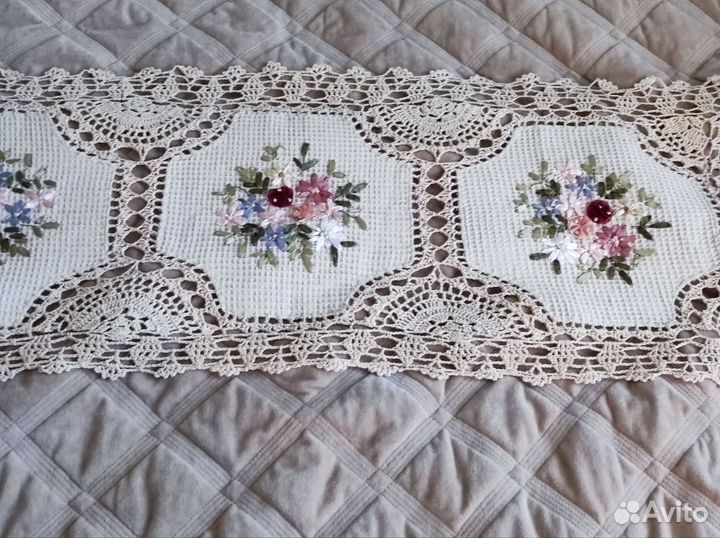 Дорожка 112*40, хлопок, вышивка