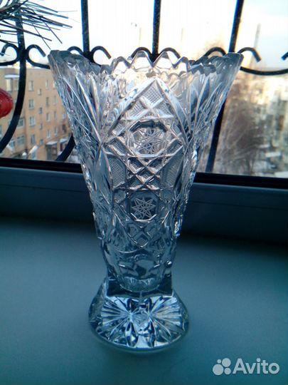Ваза хрусталь. Винтаж.Новая