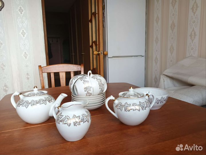 Сервиз чайный, 6 персон, фарфор, Дулево, СССР