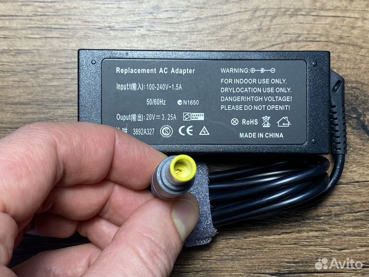 Блок питания для ноутбука Lenovo 20V 3.25A 7.9x5.5