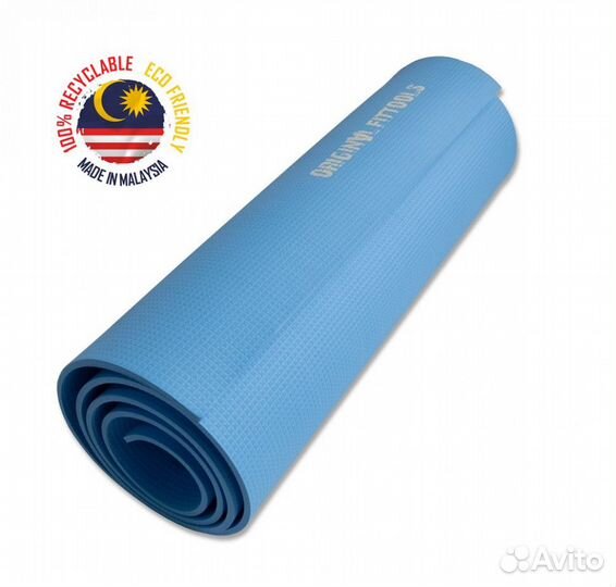 Мат для аэробики Original Fit.Tools 6 мм голубой G