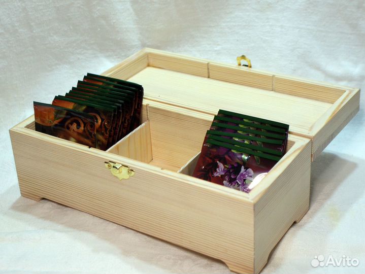 Деревянная шкатулка для чайных пакетиков