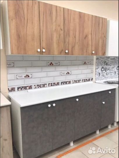 Кухня point 200 Крафт золотой/ бетон