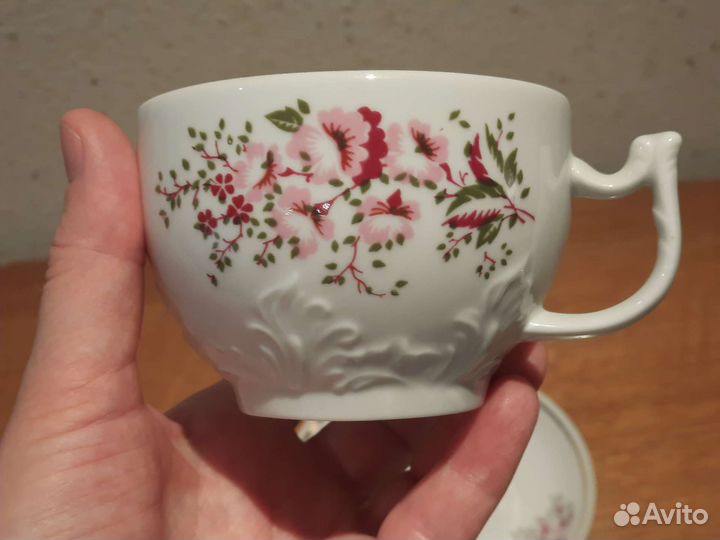 Чайная пара Вербилки 1960-70 г. Фарфор СССР Дфз