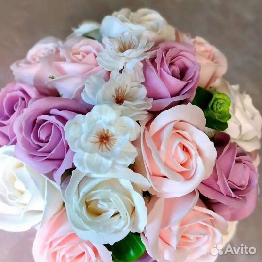Букет роз из мыла