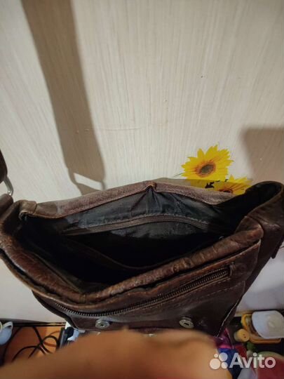 Сумка мужская натуральная кожа бу