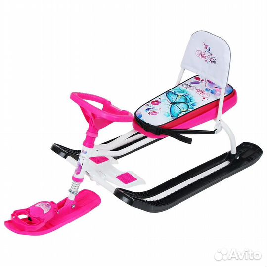 Снегокат Nika Тимка Спорт 4-1 Бабочки белый каркас