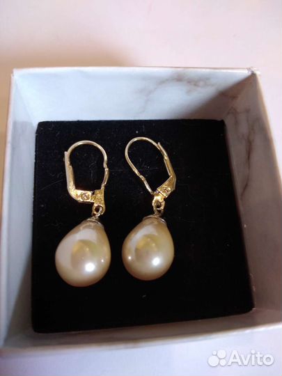 Серьги с жемчугом 585 пробы (Импорт)