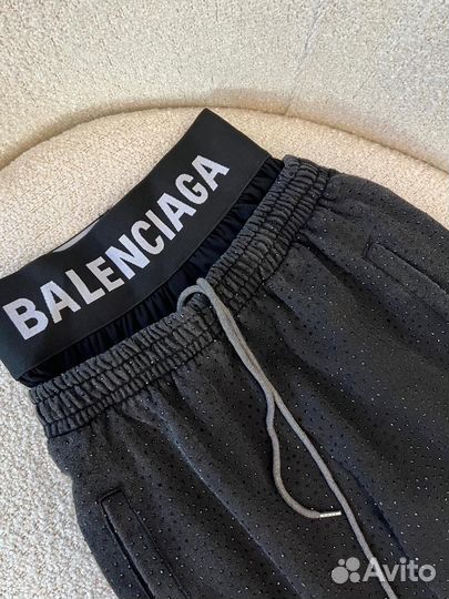 Брюки balenciaga в стразах