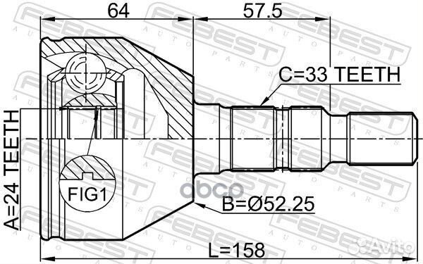 Шрус наружный 24X52.25X33 1810Z18 Febest