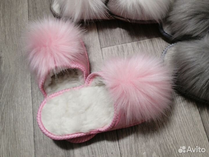 Женские домашние тапочки овчина 38 размер