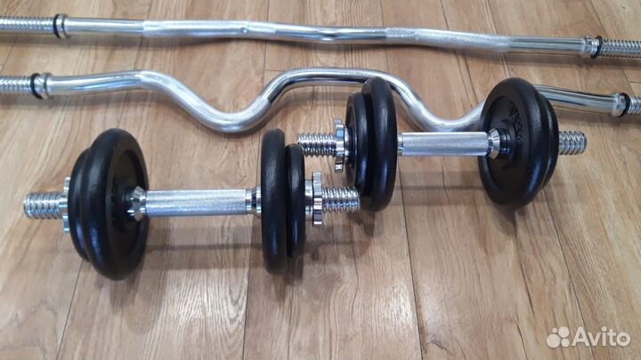 Гантели разборные D31мм, гриф W гриф EZ