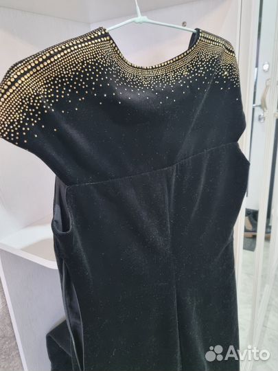 Платье женское велюр до колен