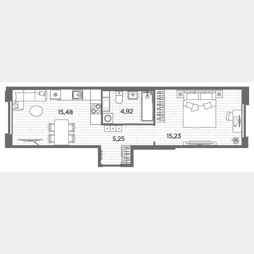 1-к. квартира, 40,9 м², 4/5 эт.