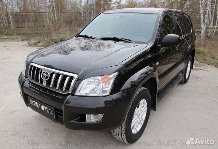 Реснички на передние фары Toyota Prado 120