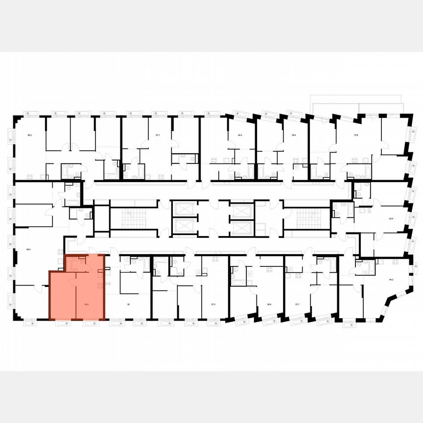 1-к. квартира, 38,8 м², 2/18 эт.