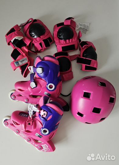 Ролики детские раздвижные oxelo+защита, шлем