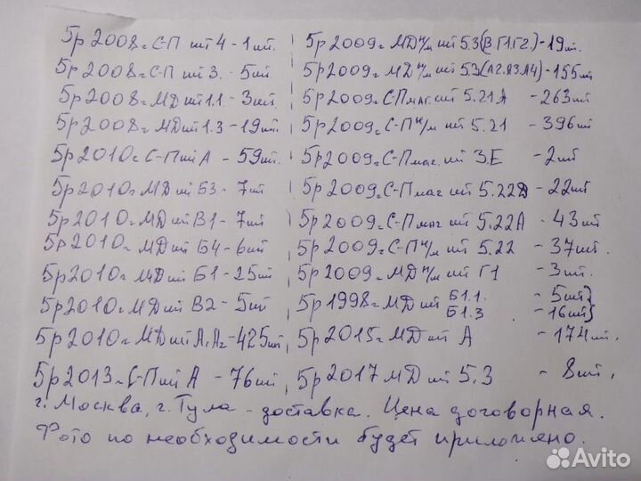 5 руб различные года и штампы