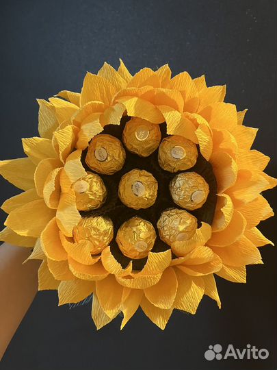 Подсолнух с конфетами на день учителя