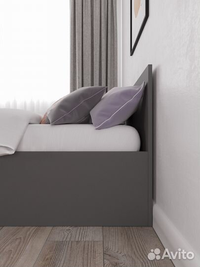 Мс Мори Кровать крм 900.1 (мп) Графит