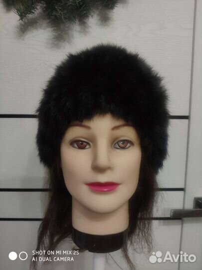 Шапка норковая женская черная