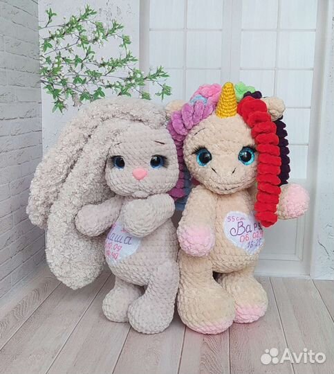 Вязаные игрушки с метрикой