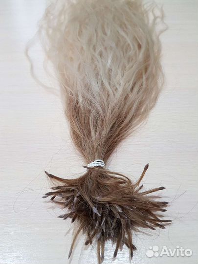 Волосы для наращивания б/у блонд омбре 50 см