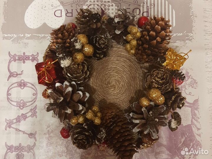 Венок новогодний подсвечник