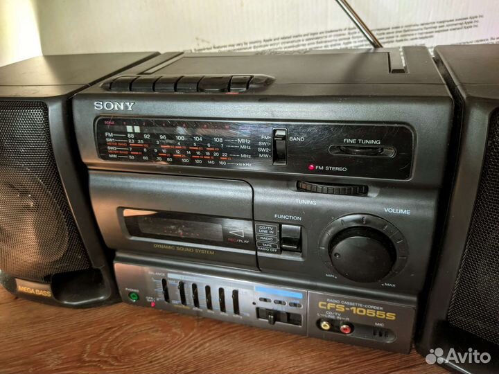 Магнитола Sony CFS-1055S + AUX