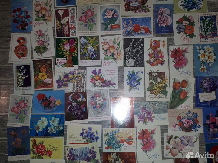Коллекция открыток 62 шт 8марта СССР