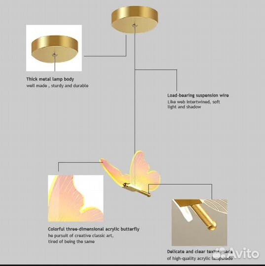Светильники люстра вида бабочки