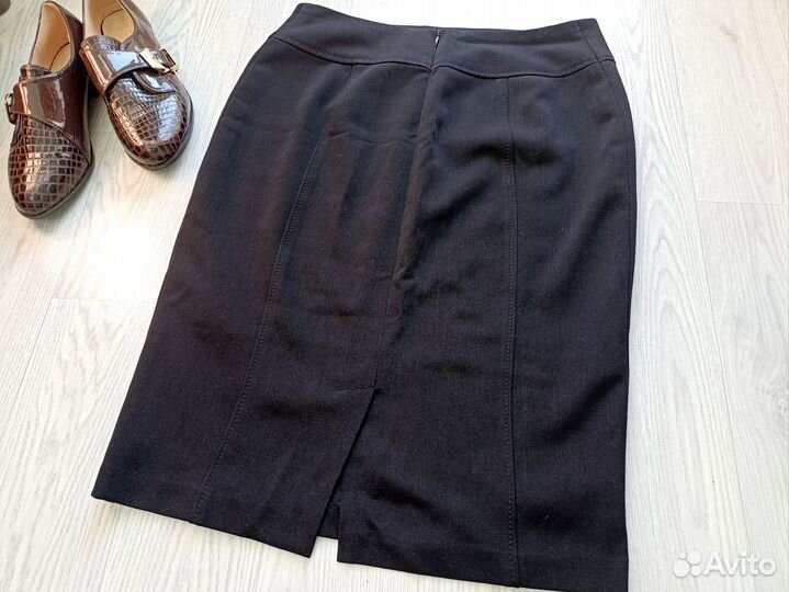 Юбка черная офисная прямая 44р-р