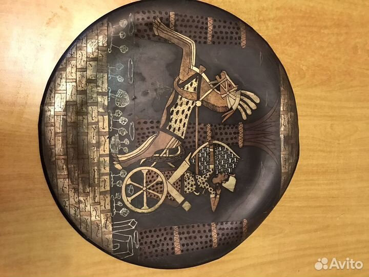 Настенная тарелка медная