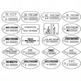 Уставной жетон (личный номер) ГОСТ