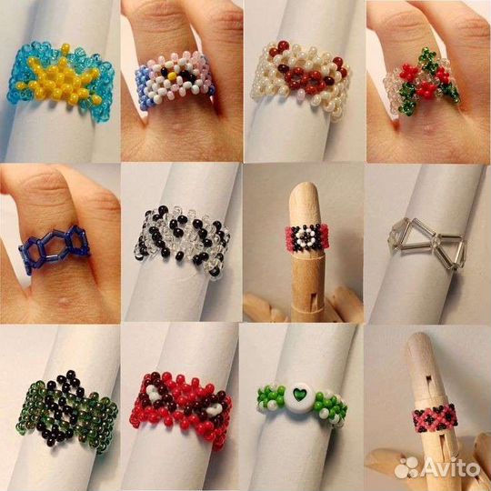 Делаю кольца из бисера