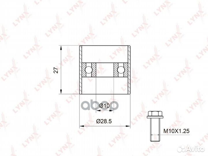 Ролик обводной ремня грм PB3003 lynxauto