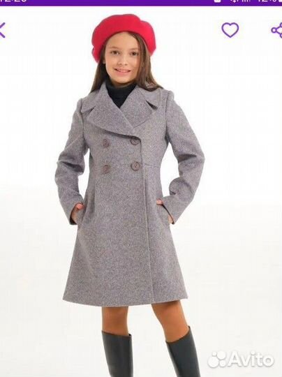 Пальто для девочки 140