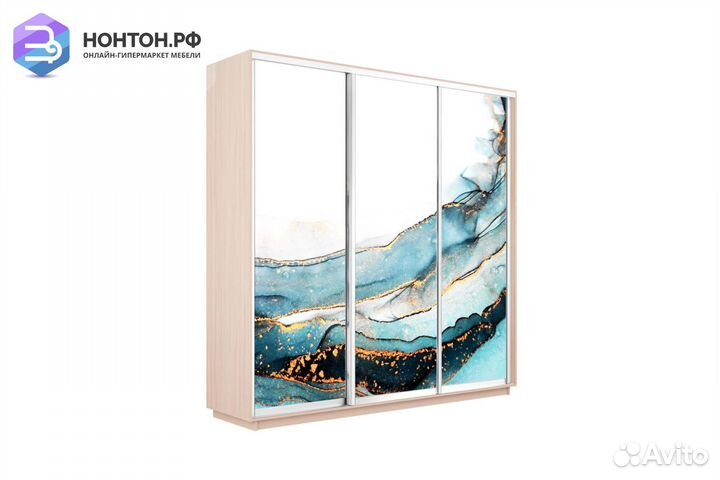 Шкаф-купе 3-х дверный Нонтон фото №1019 / дуб моло