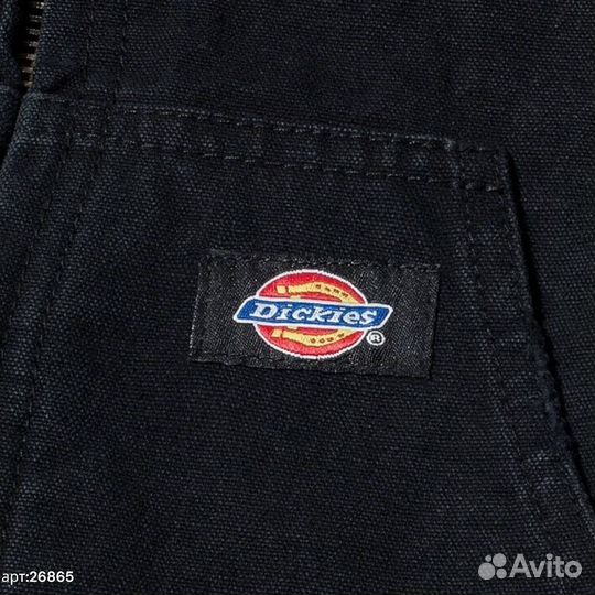 Куртка Dickies Duck Canvas черная с логотипом брен 46(S)