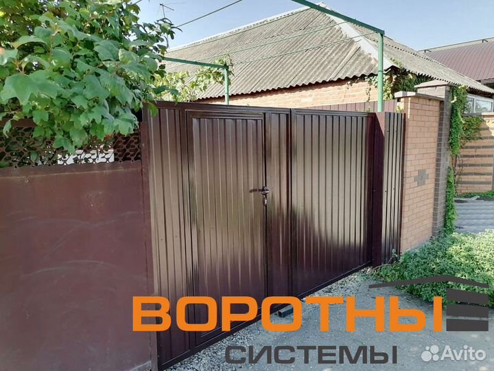 Ворота распашные из металлопрофиля