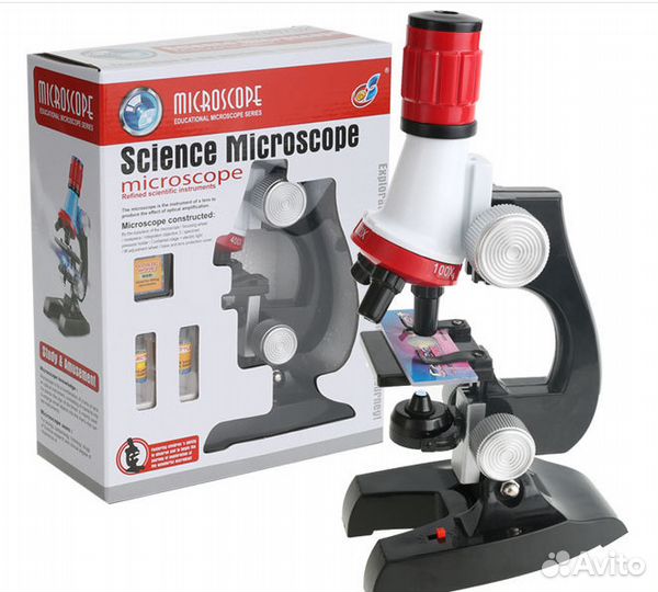 Микроскоп школьный, детский новый 1200х в коробке