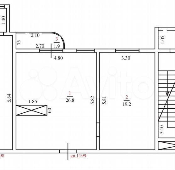 2-к. квартира, 49 м², 10/18 эт.