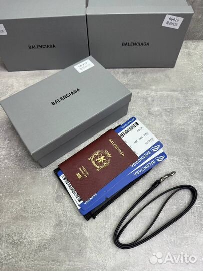 Кошелёк коричневый в виде паспорта Balenciaga