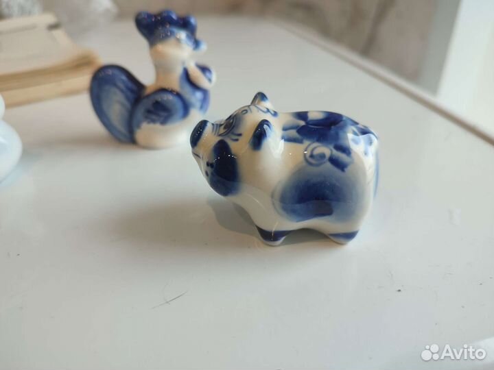 Фигурки животных гжель