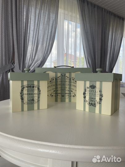 Набор деревянных коробов в стиле Прованс