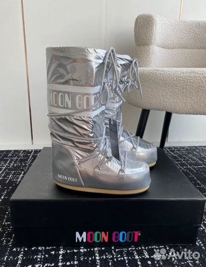 Луноходы Moon Boot Icon High/Low Silver